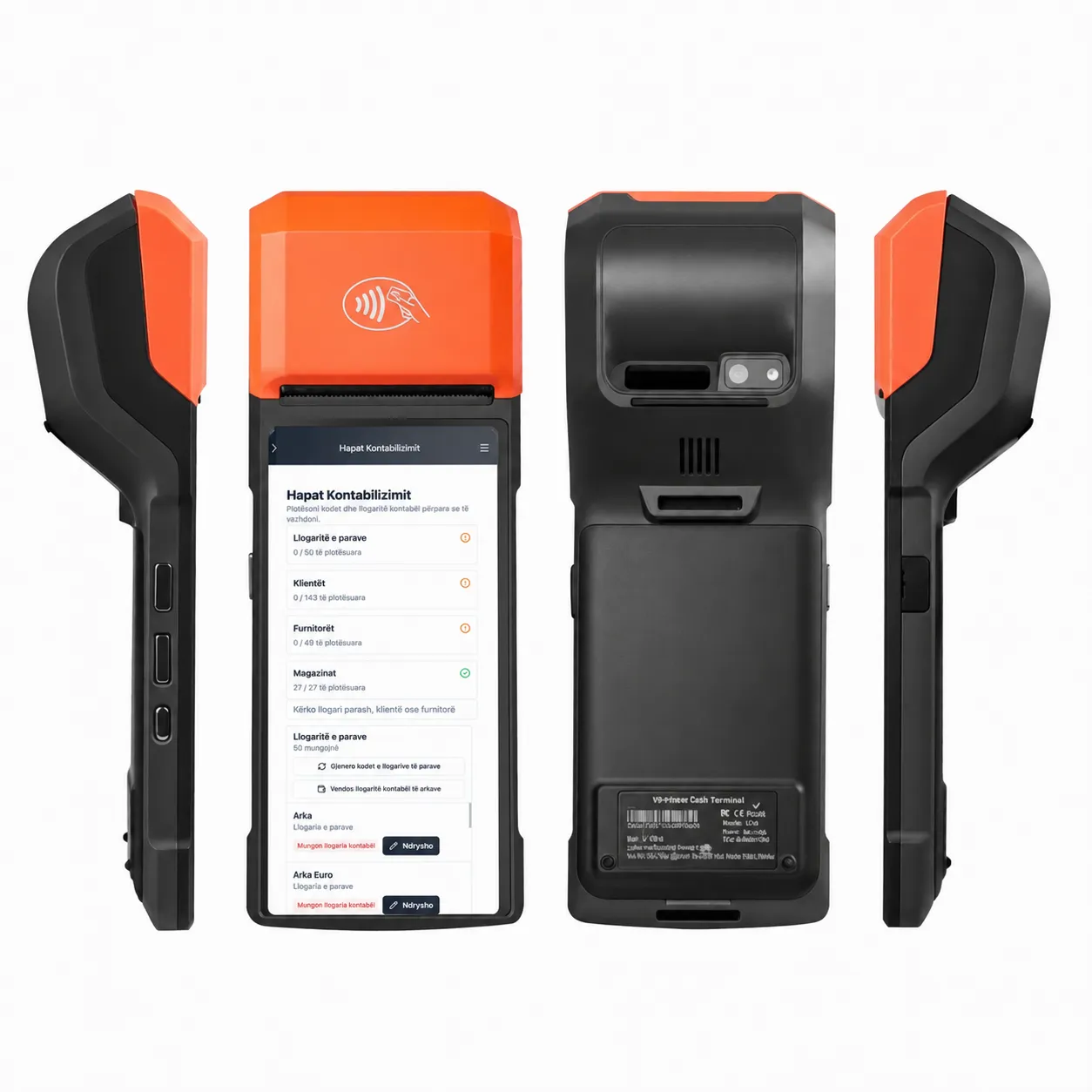 Multiple Android Fiscal Cash Register angles showing a durable body